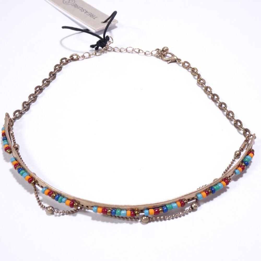 Nordstrom Treasure & Bond  Beaded Choker Necklace NWT 49.50 SUMMER RAINBOW - Picture 2 of 3